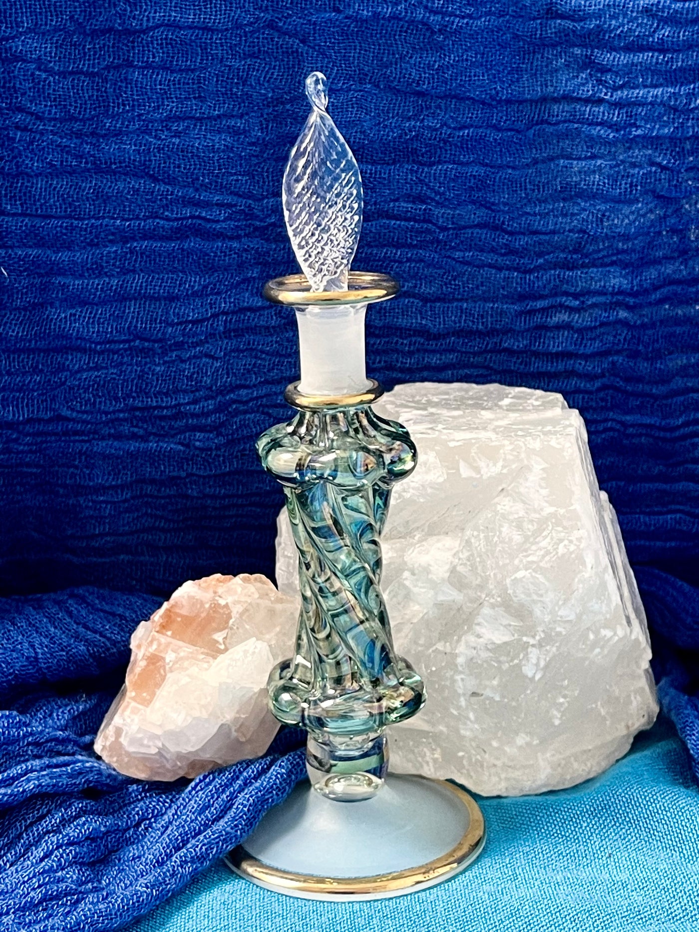 EGYPTIAN HAND-BLOWN GLASS  BOTTLE