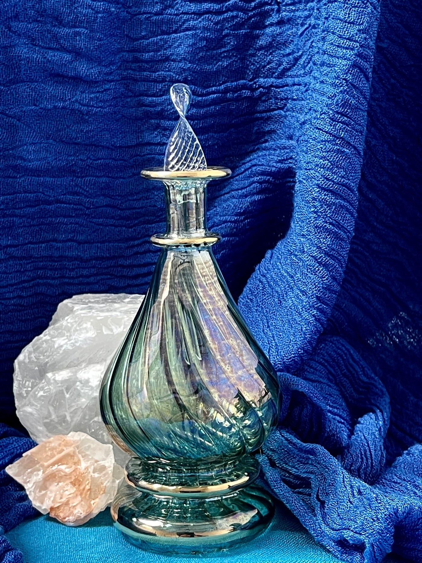 EGYPTIAN HAND-BLOWN GLASS BOTTLE