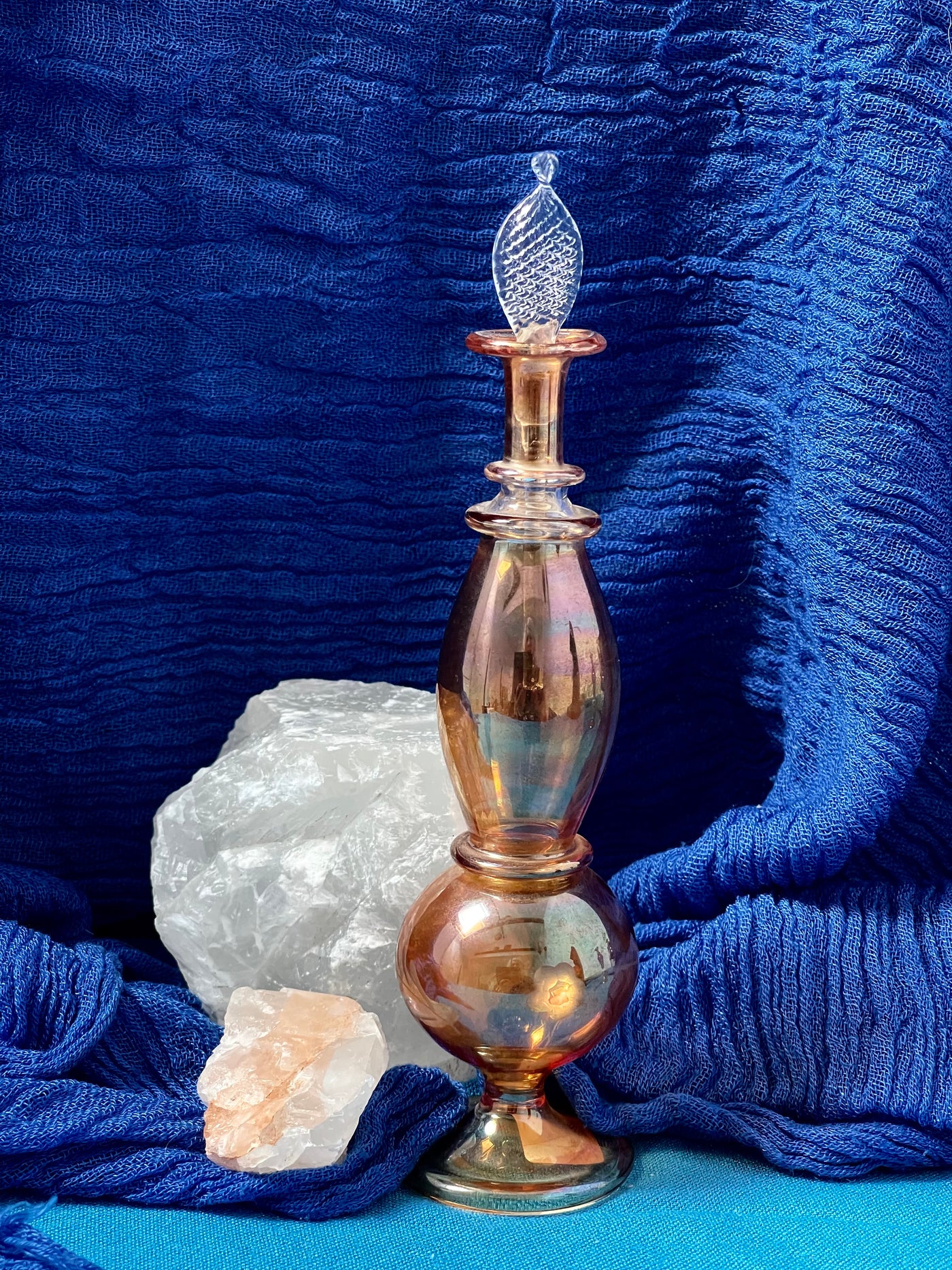 EGYPTIAN HANDBLOWN ESSENTIAL OIL GLASS BOTTLE