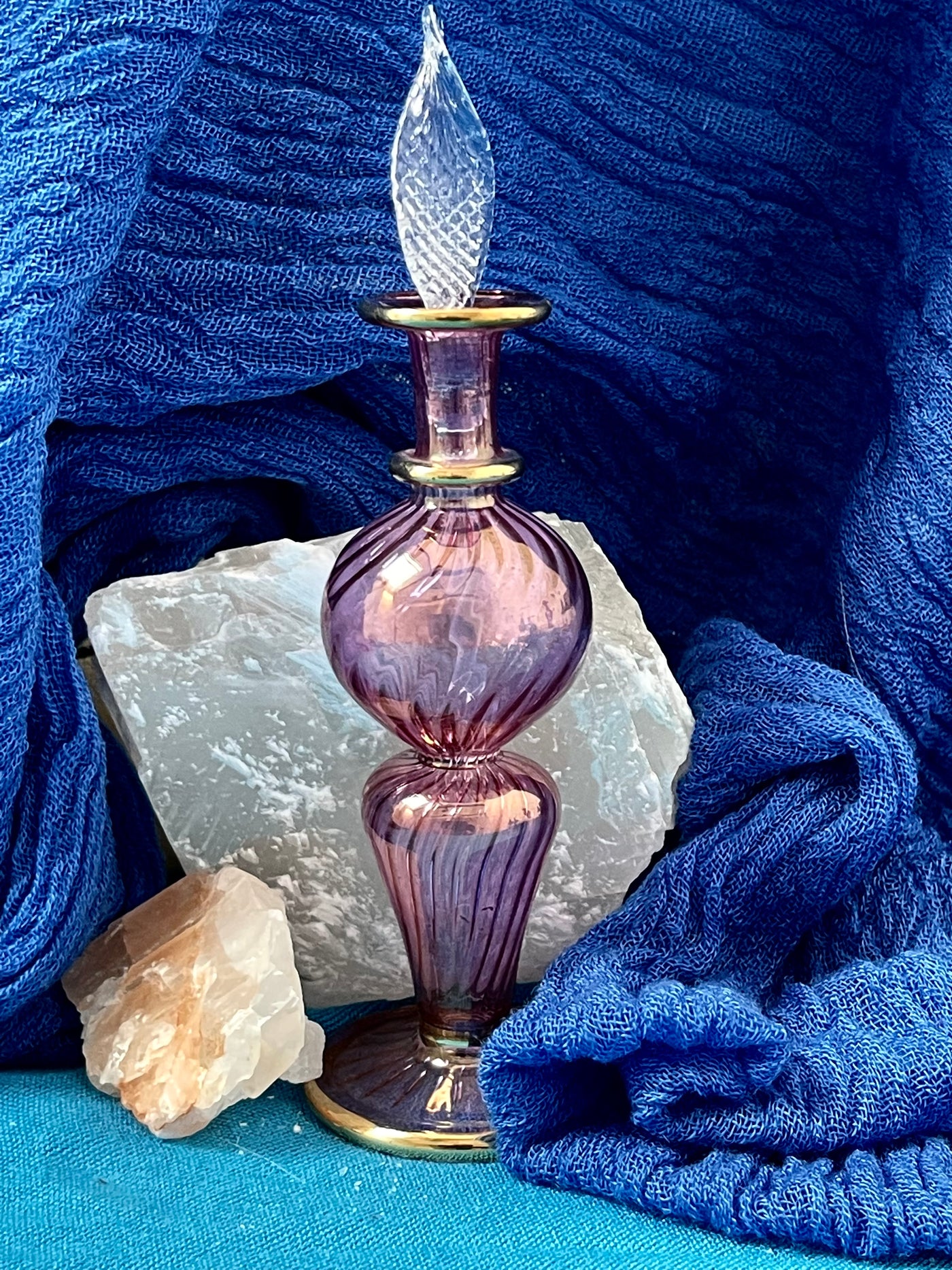 EGYPTIAN HAND-BLOWN GLASS BOTTLE