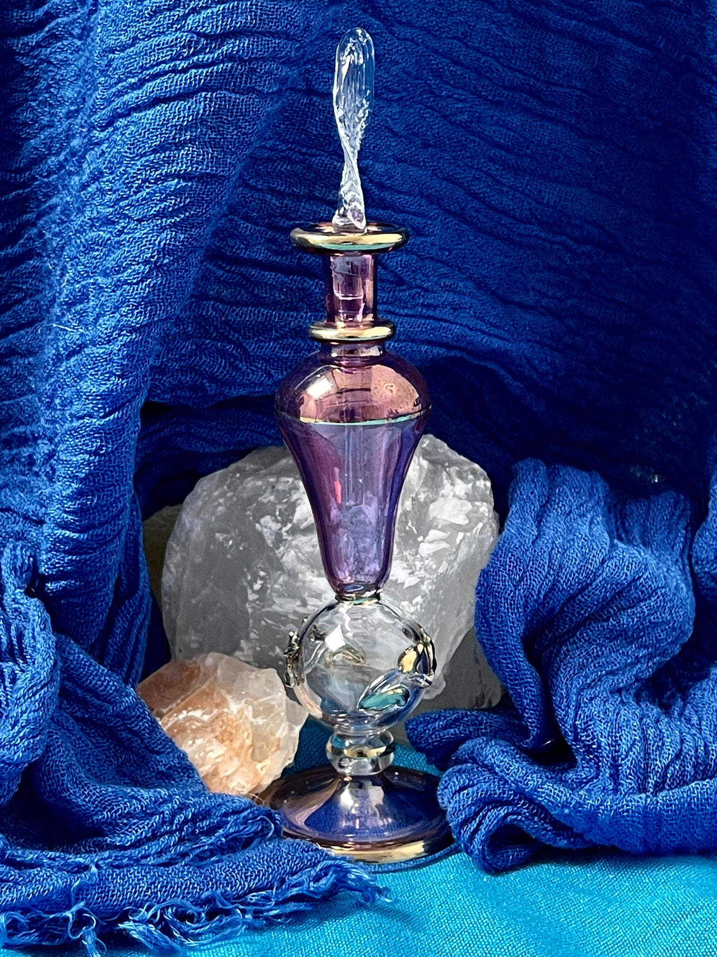 EGYPTIAN HAND-BLOWN GLASS BOTTLE